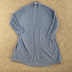 Le Dor Cardigan Sweater Womens Medium Blue V Neck Open Lightweight Tight-Knit